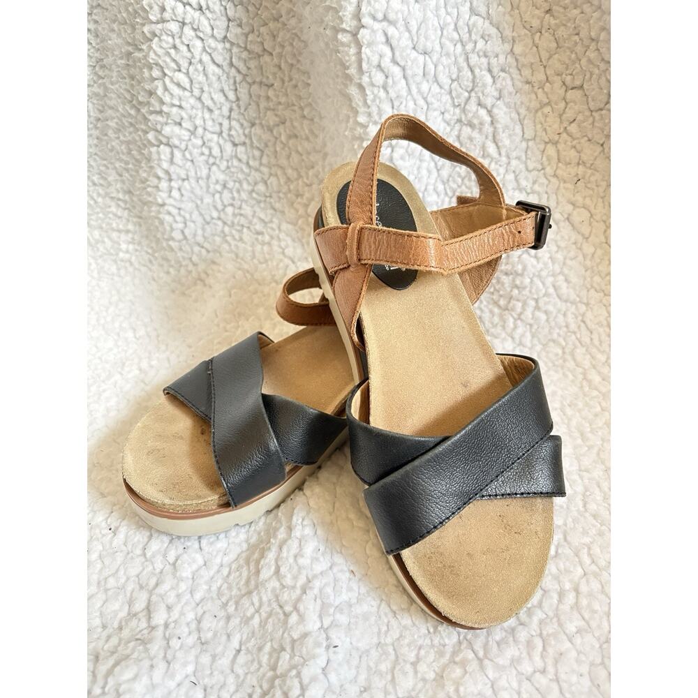 Joseph Seibel brown and black platform buckle sandals -EU 37 / US 6